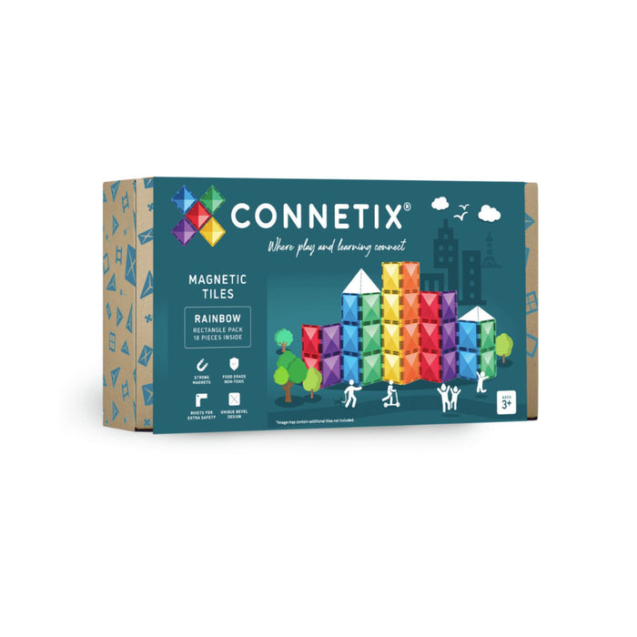Magnetic Tiles Rainbow - Rectangle Pack 18 pcs