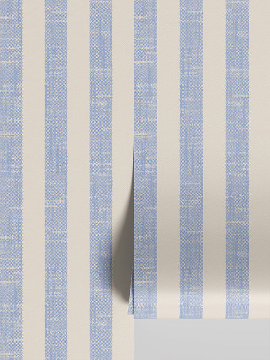 Meadow Blue Pembroke Stripe Wallpaper