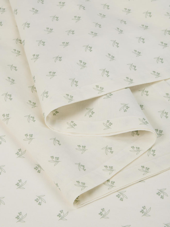 Mellow Green Martha Floral Linen Blend Runner