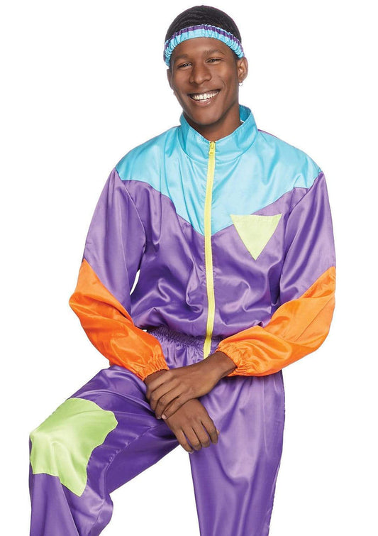Leg Avenue Men's Track Suit 80s Costume