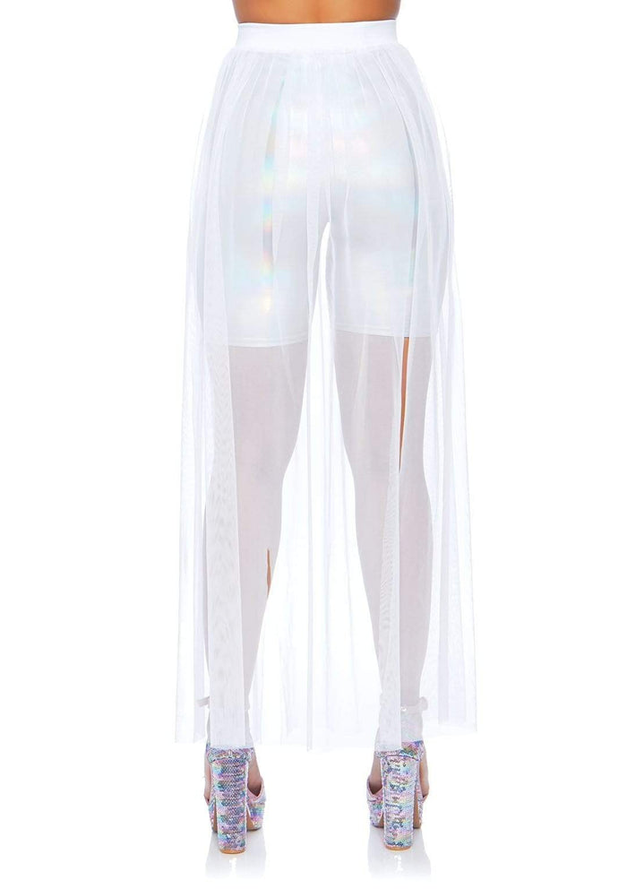 color_white | Leg Avenue Multi Slit Sheer Full Length Maxi Skirt