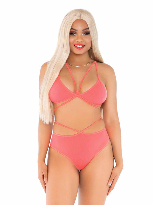 color_coral | Leg Avenue No Regrets Bra & Panty Set