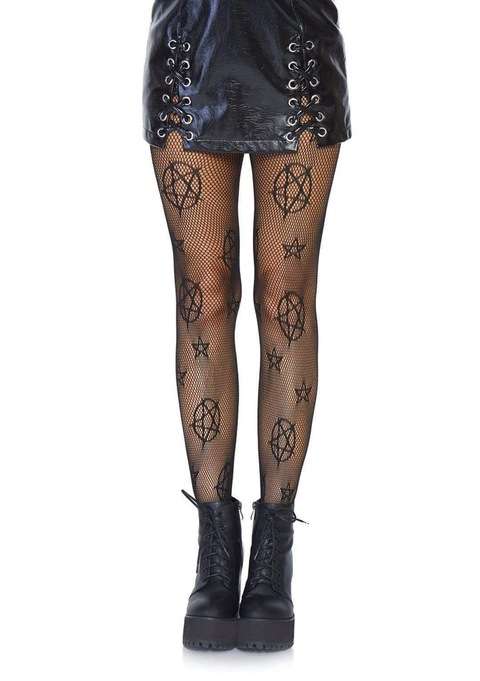 Leg Avenue Occult Symbol Fishnet Tights