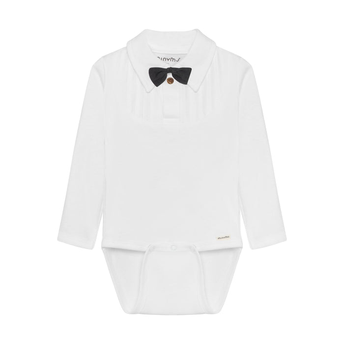 Organic Cotton Jersey Bodysuit with Blue Bow Tie