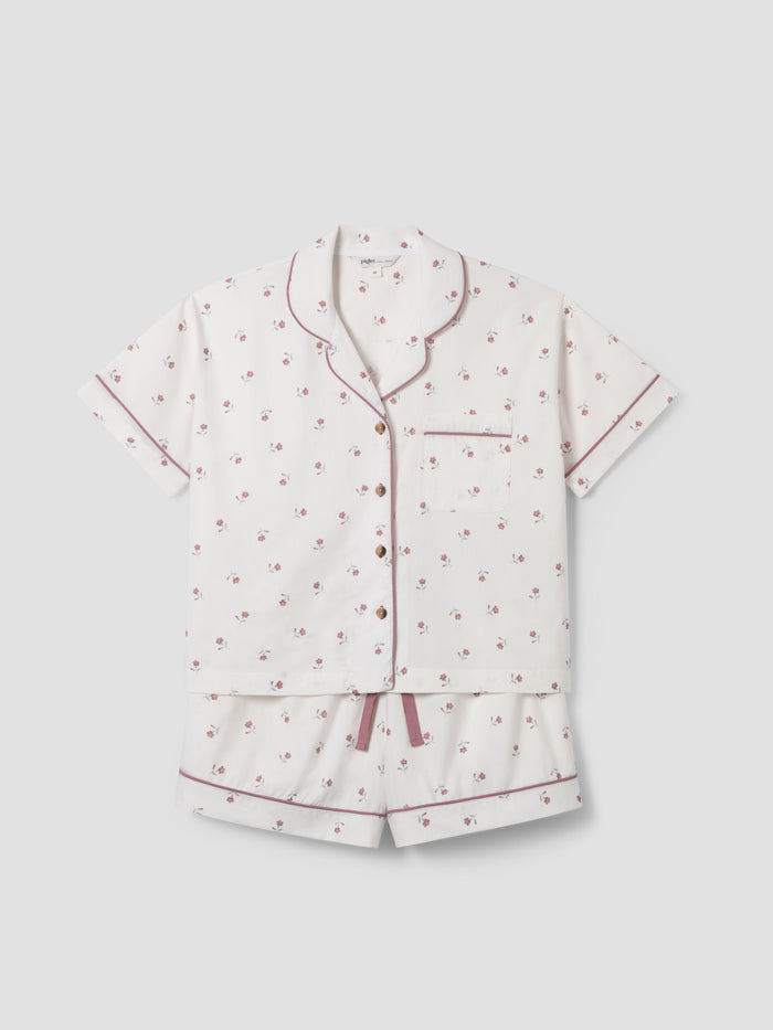 Pearl Posy Bud Cotton Shorts Set