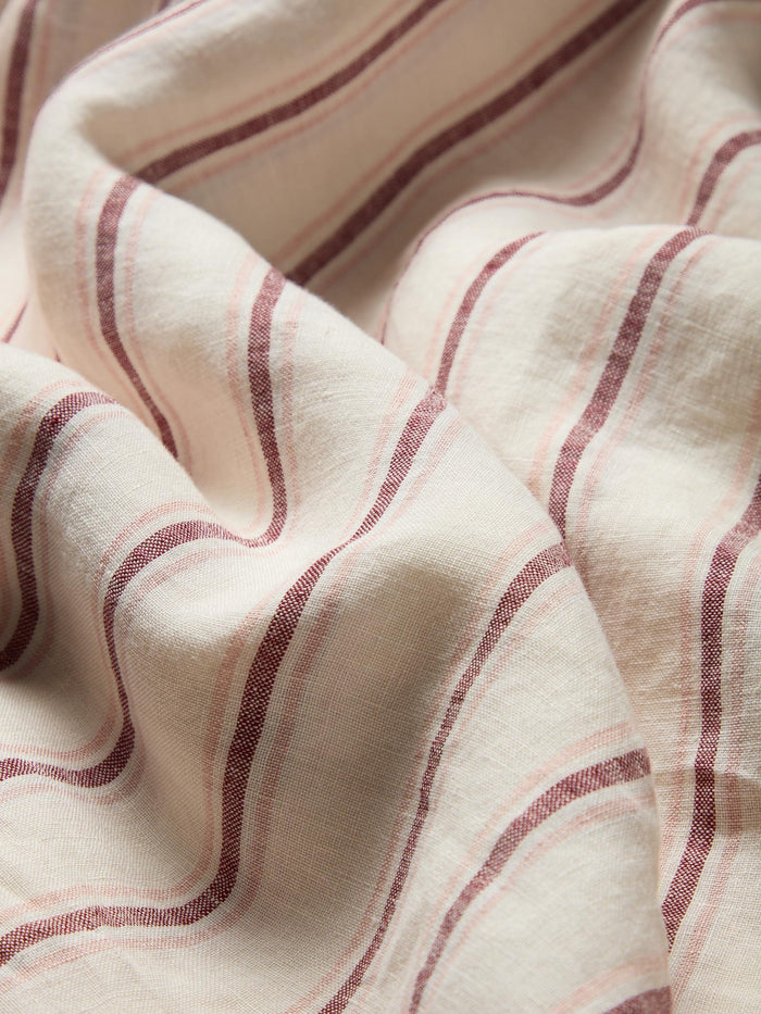 Pearl Walderton Stripe 100% Linen Bedding detail