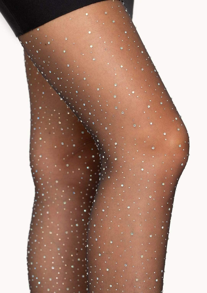 color_black | Leg Avenue Petra Sheer Rhinestone Pantyhose