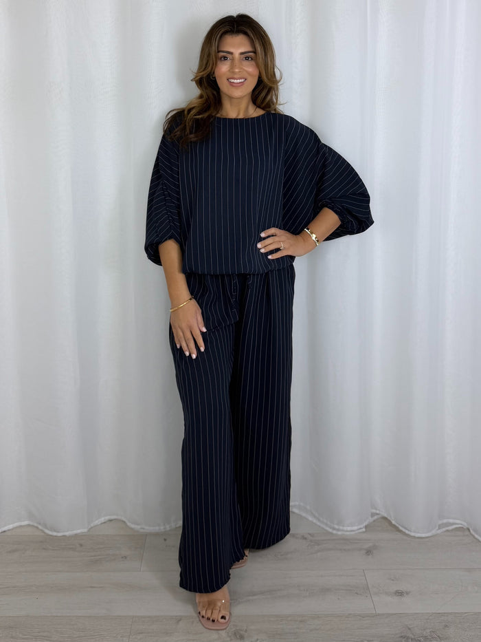 Pinstripe Long Sleeve Top & Trouser Co-Ord (3 Colours)
