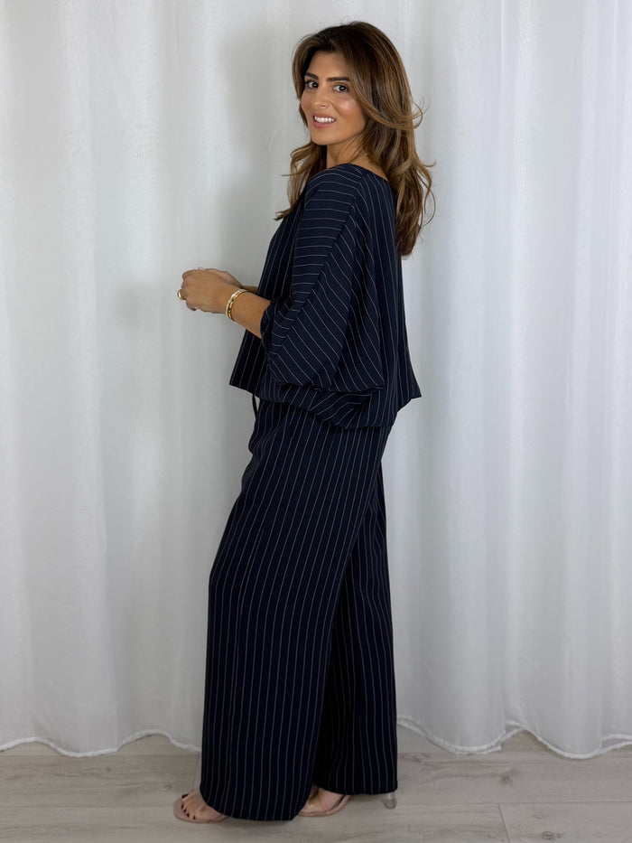 Pinstripe Long Sleeve Top & Trouser Co-Ord (3 Colours)