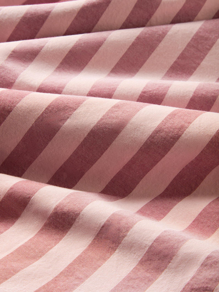 Rhubarb & Rose Pembroke Stripe Cotton Bedding Detail