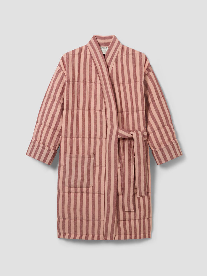 Rhubarb & Rose Pembroke Stripe Linen Blend Housecoat