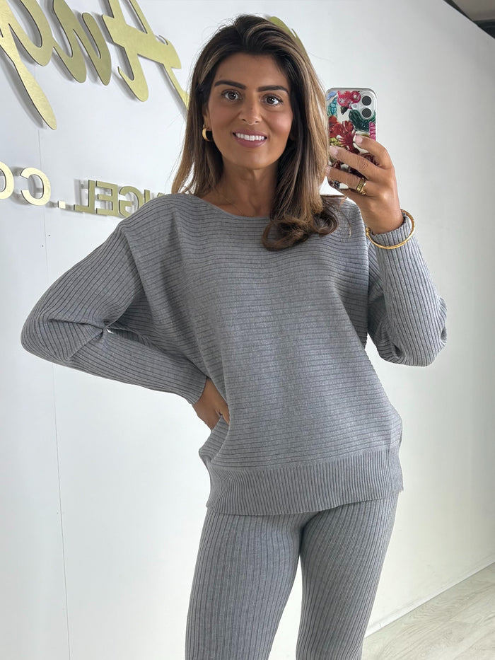 Ribbed Round Neck Legging Trouser Co-ord (4 Colours)