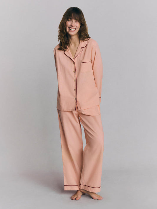 Rose Linen Blend Pyjama Trouser Set