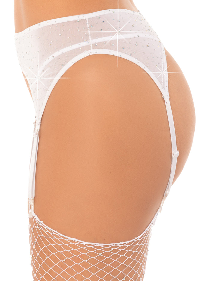 color_white | Leg Avenue Roxy Rhinestone Garter Belt