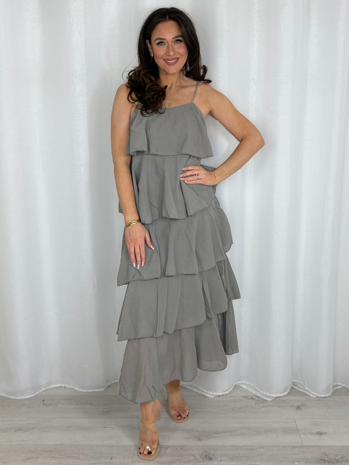 Ruffle Adjustable Strap Maxi Dress (6 Colours)