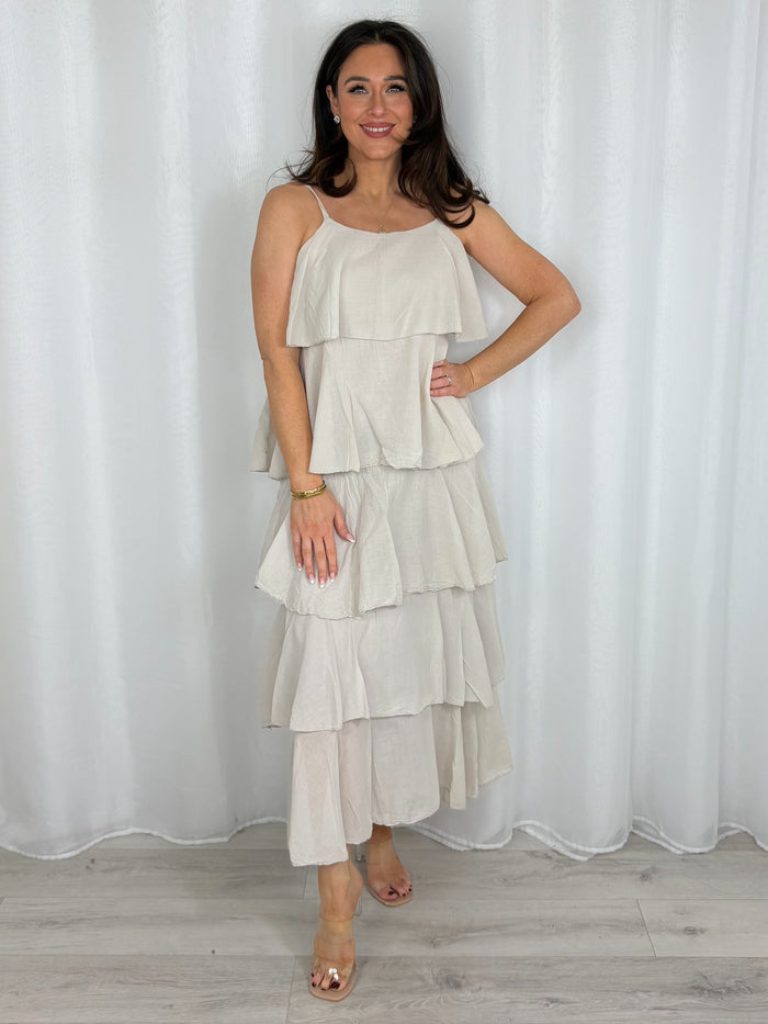 Ruffle Adjustable Strap Maxi Dress (6 Colours)