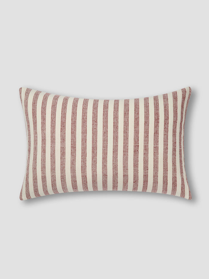 Rust Red Pembroke Stripe Wool Cushion Cover