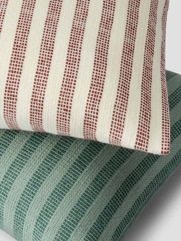 Rust Red Pembroke Stripe Wool Cushion Cover