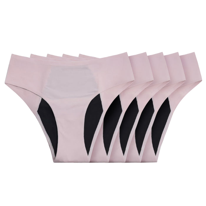 Seamless Leakproof Bikini (Heavy Absorbency Pink 5-Pack)