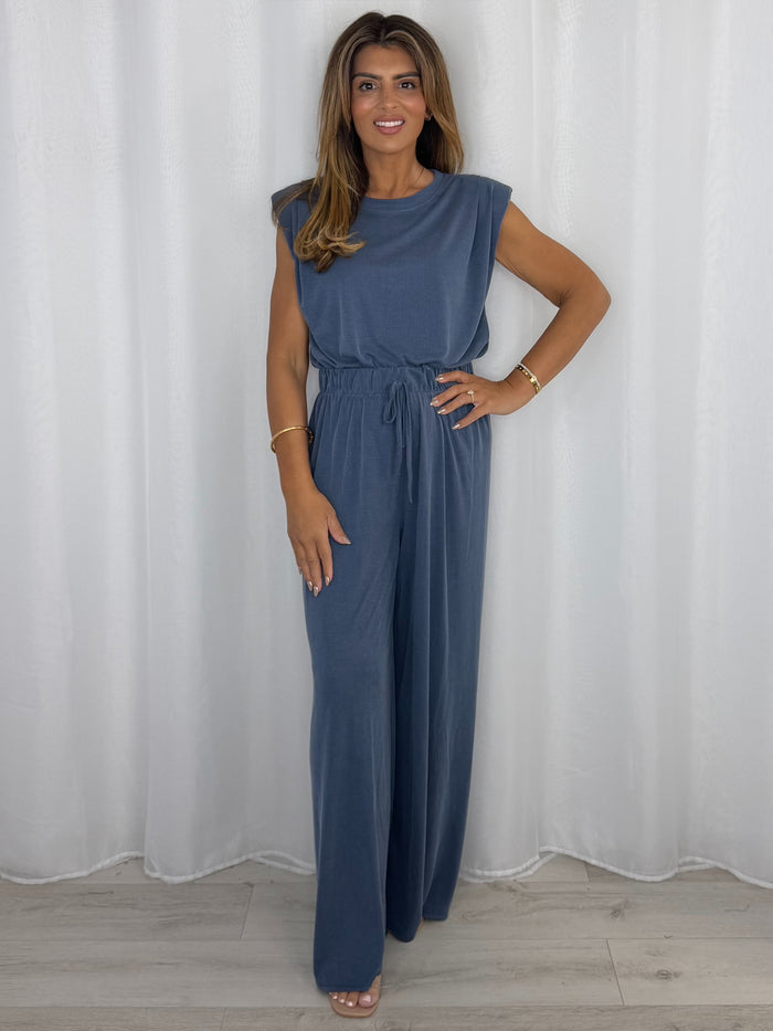 Shoulder Pad Sleeveless Trouser Co-Ord (7 Colours)