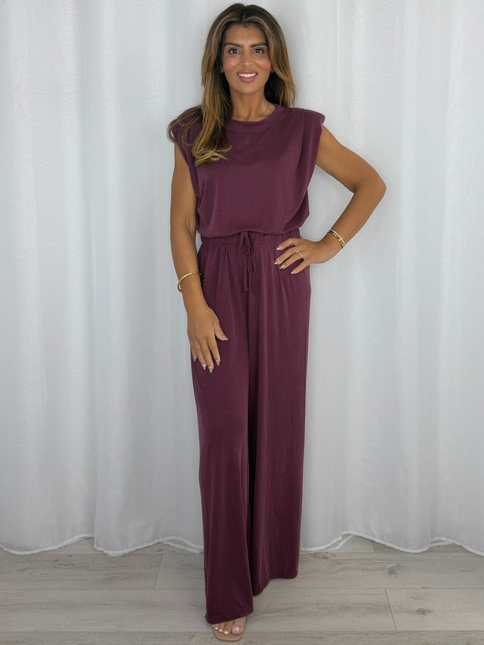 Shoulder Pad Sleeveless Trouser Co-Ord (7 Colours)