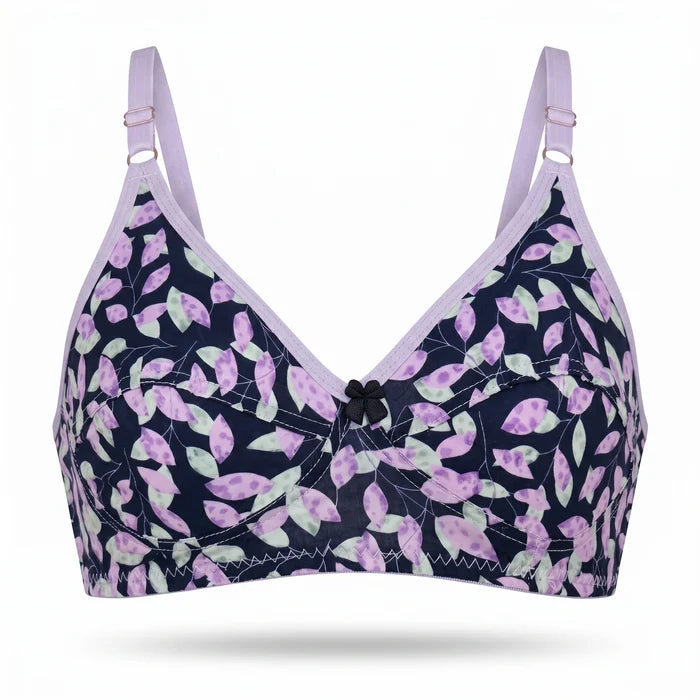 Silqiaa Pack of 2 Cotton Lilac Floral Comfort Bra (A/N: 58)