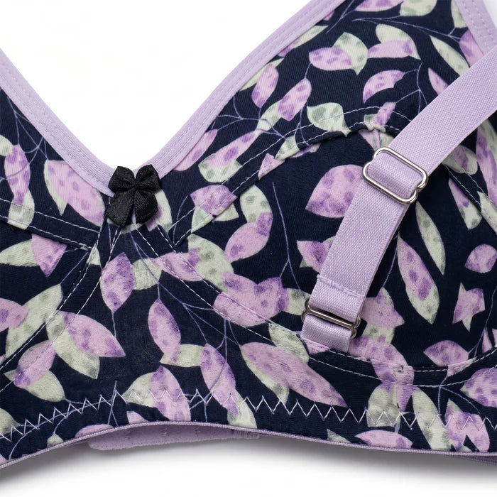 Silqiaa Pack of 2 Cotton Lilac Floral Comfort Bra (A/N: 58)