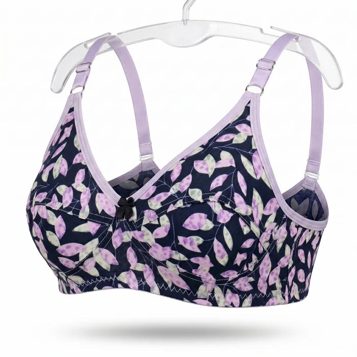 Silqiaa Pack of 2 Cotton Lilac Floral Comfort Bra (A/N: 58)