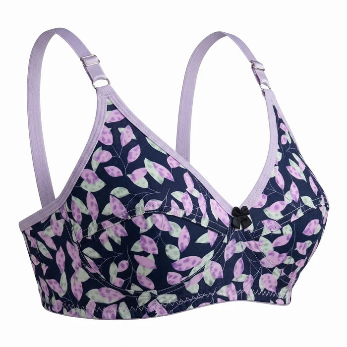 Silqiaa Pack of 2 Cotton Lilac Floral Comfort Bra (A/N: 58)