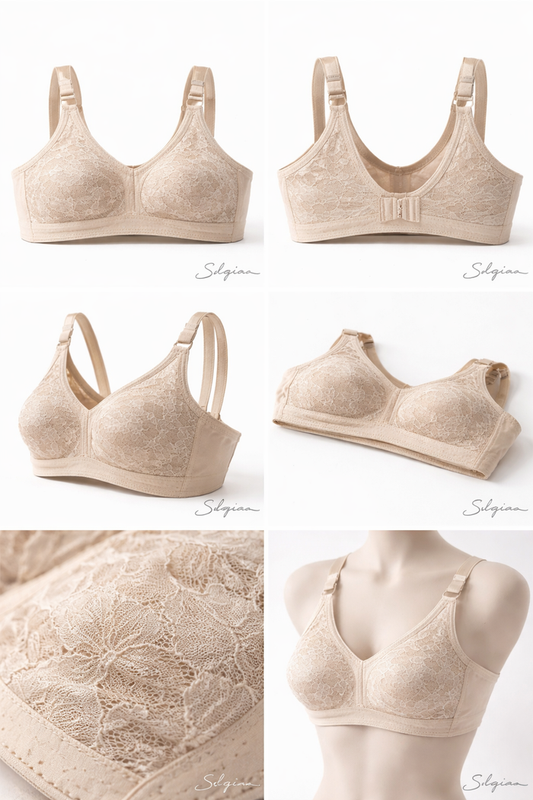 Silqiaa Pack of 2 Soft Jersey Lace Bras