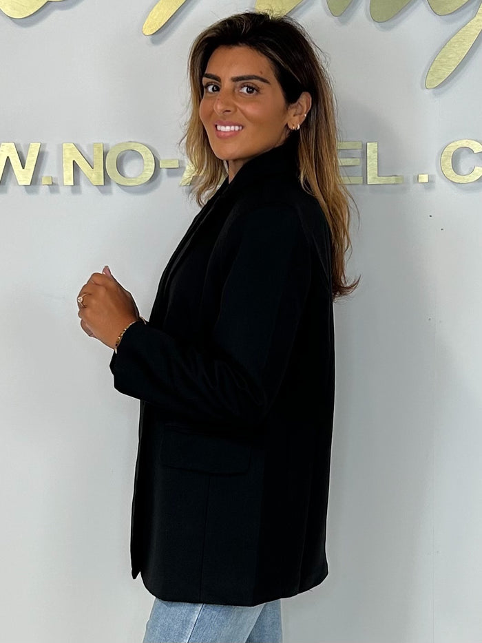 Single Button Shoulder Pad Oversized Blazer (2 Colours)