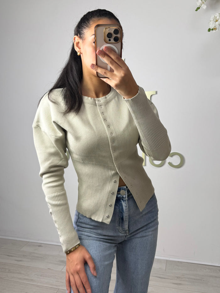 Soft Knit Button Up Ribbed Bottom Cardigan (5 Colours)