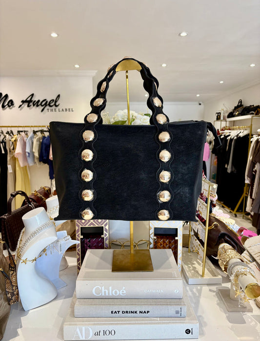 Suedette Gold Disc Handbag (4 Colours)