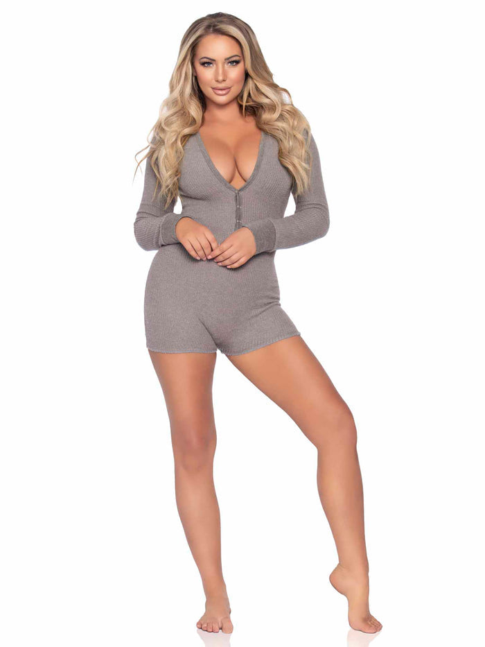 color_grey | Leg Avenue Sweet Dreams Long Johns Romper