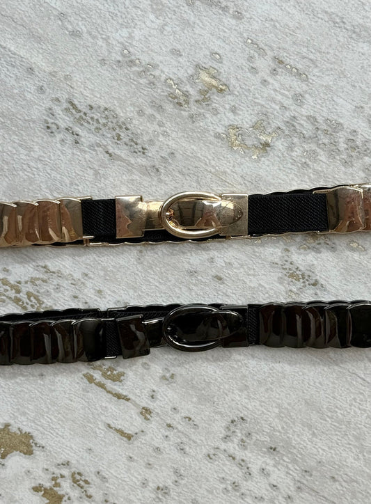 Thin Squared Stretch Detail Belt (2 Colours)