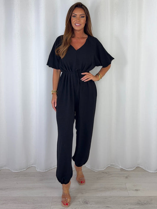 V-Neck Tie Up Waist Jumpsuit (5 Colours)