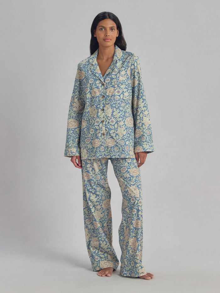 Webbs Blue Double Bough Cotton Trouser Set
