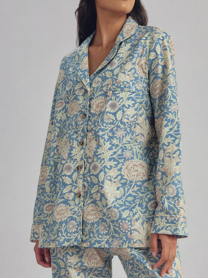 Webbs Blue Double Bough Cotton Trouser Set