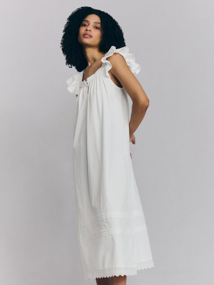 White Embroidered Nightie