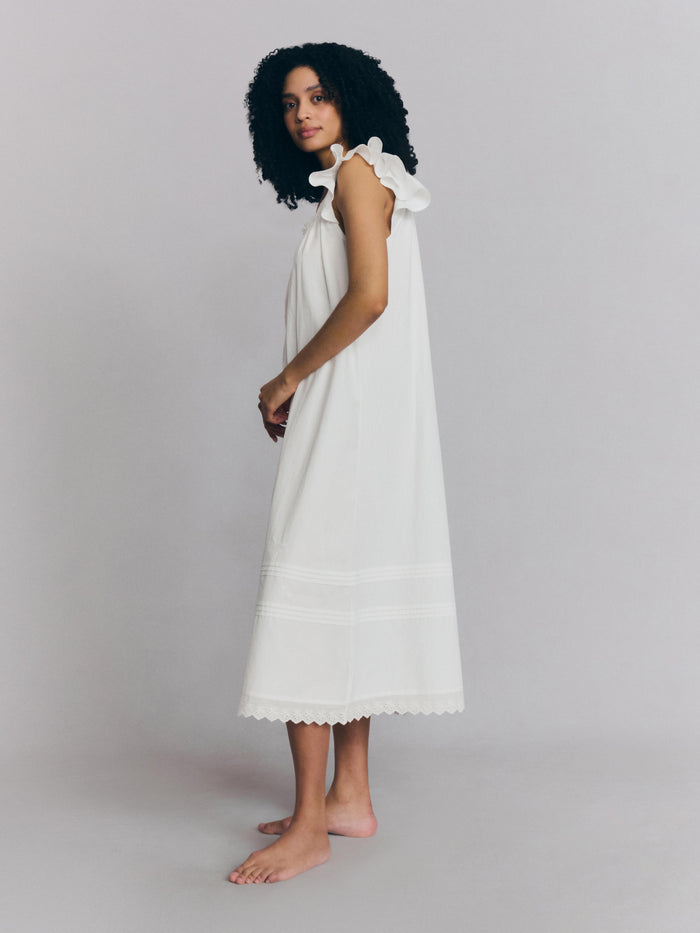 White Embroidered Nightie