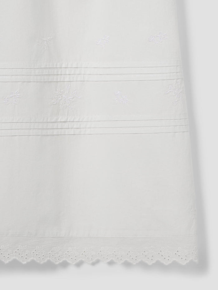 Close up detail of White Embroidered Nightie