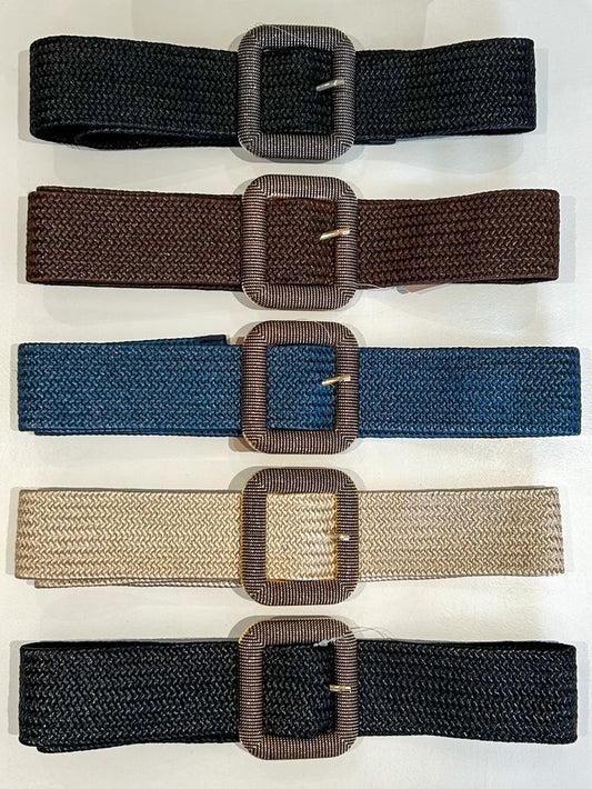 Woven Square Buckle Belts (6 Colours)