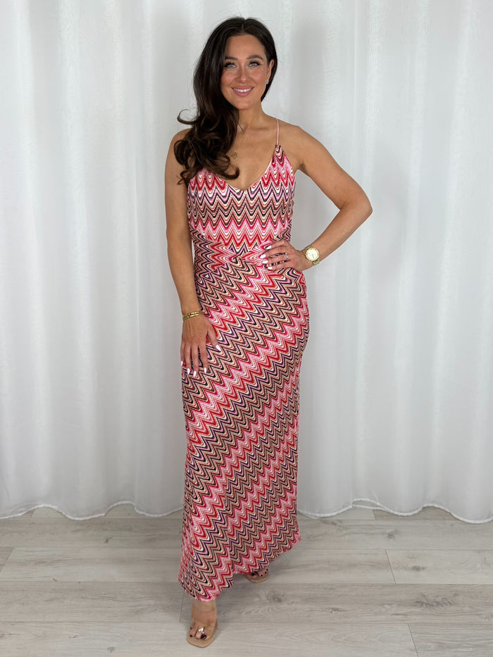 Zigzag Crossover Spaghetti Strap Dress (4 Colours)
